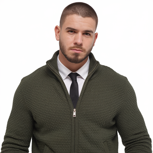 Men's Warm  Green Cardigan