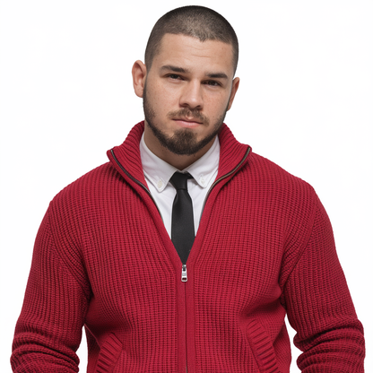 Men's Casual  Winter Red Cardigan